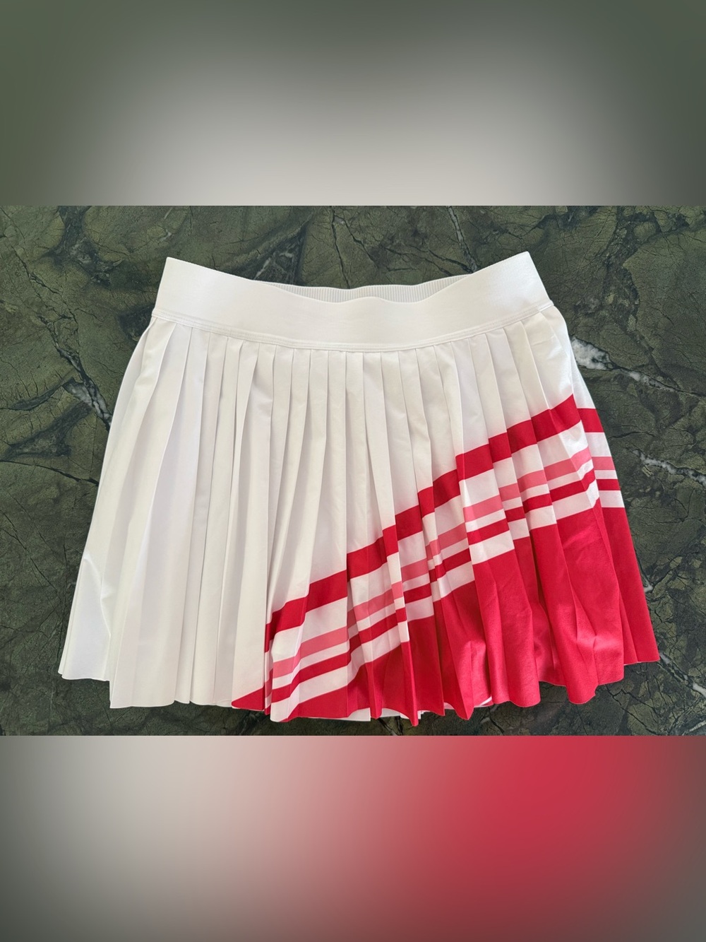 Athleta White and Red Pleated Tennis Skort S